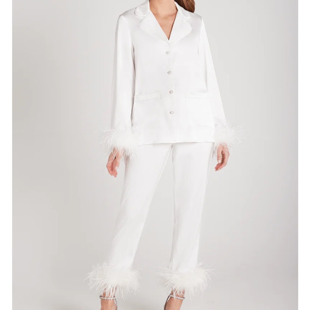 Nadine Merabi Feater Pajamas- xs BRAND NEW/NEVER WORN with TAGS